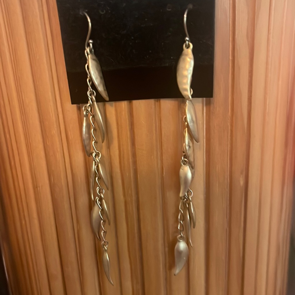 Bebe Leaf Dangle Earrings
